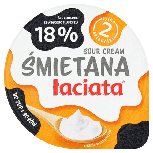 Śmietana zawartość tłuszczu 18% Łaciata 180 g