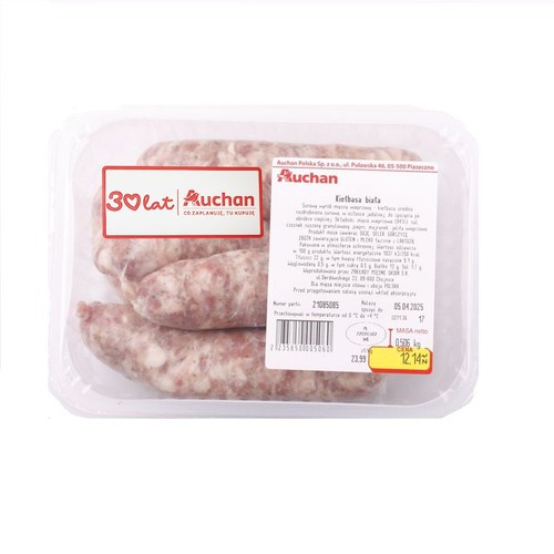 Kiełbasa biała Auchan na wagę ok. 500 g