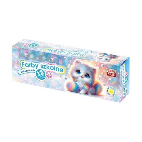 Farby szkolne Kotki 12 kol x 20 ml ASTRA 12 sztuk