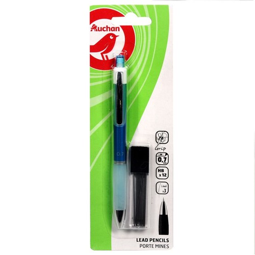 Ołówek automatyczny 0.5 mm + wkłady grafitowe HB Auchan 1 sztuka