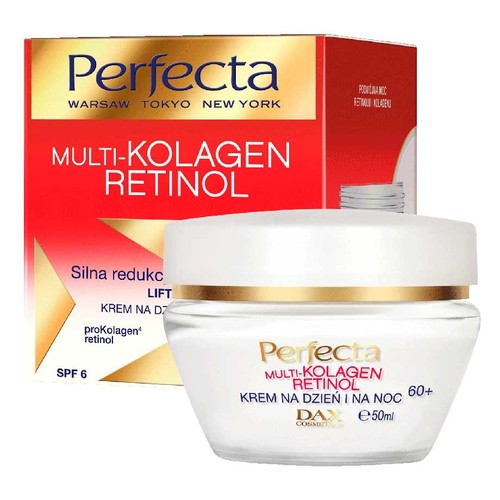 Krem do twarzy redukujący zmarszczki Dzień i Noc 60+ Multi Kolagen Retinol SPF6 Perfecta  50 ml