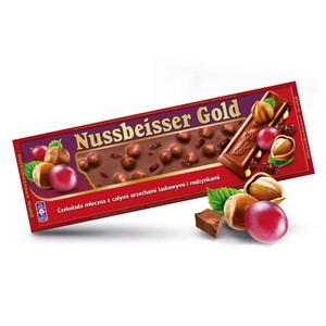 Nussbeisser czekolada mleczna z orzechami laskowymi i rodzynkami Nussbeisser 220 g