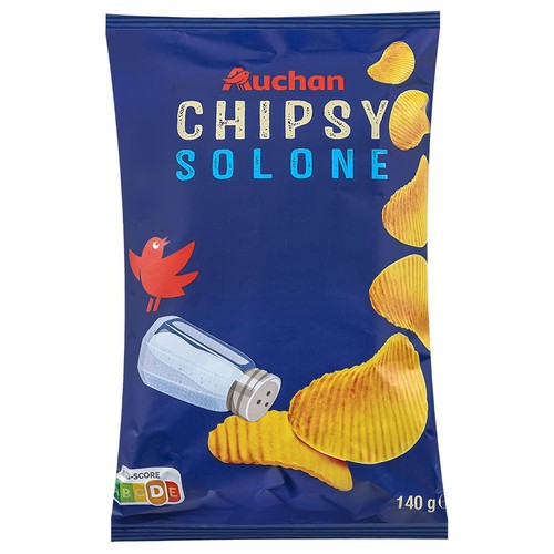 Chipsy ziemniaczane grubo krojone solone Auchan 140 g