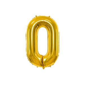 Balon foliowy Cyfra "0" złoty 86cm Party Deco 1 sztuka