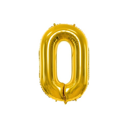 Balon foliowy Cyfra "0" złoty 86cm Party Deco 1 sztuka