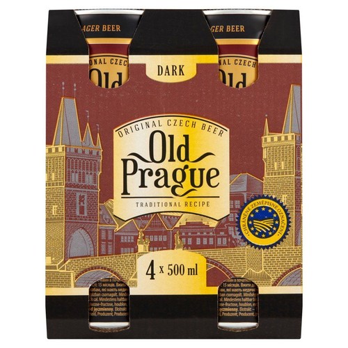 Piwo czeskie ciemne Bohemian Premium Dark Lager alk. 4,4% obj. Old Prague 4 x 500 ml