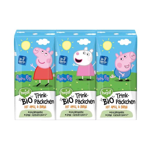 BIO Napój jabłko- gruszka Świnka Peppa HEJO! 3 x 200 ml