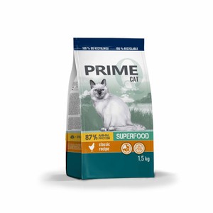 Karma sucha dla kotów bogata w kurczaka z wątróbką i warzywami PRIME 1,5 kg