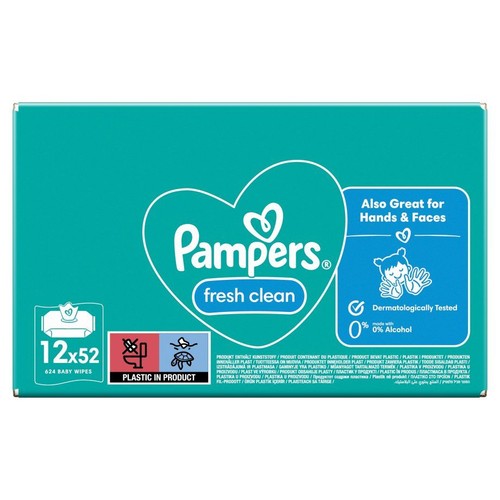 Chusteczki pielęgnacyjne nawilżane Pampers 12 x 52 sztuki