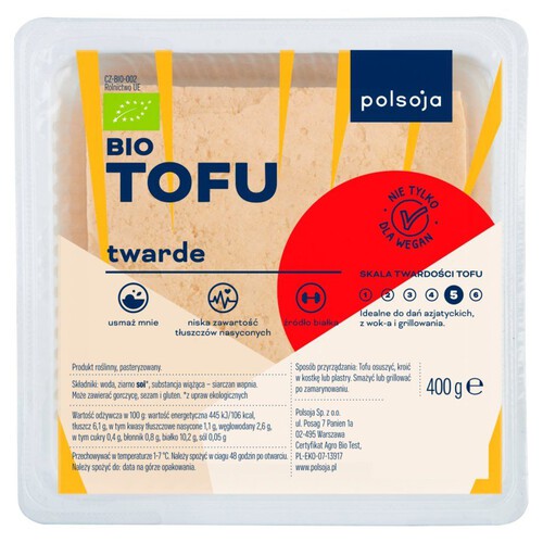 BIO Tofu twarde  Polsoja 400 g
