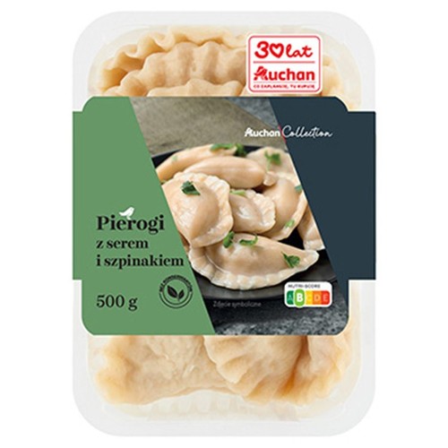 Pierogi z serem i szpinakiem Auchan 500 g