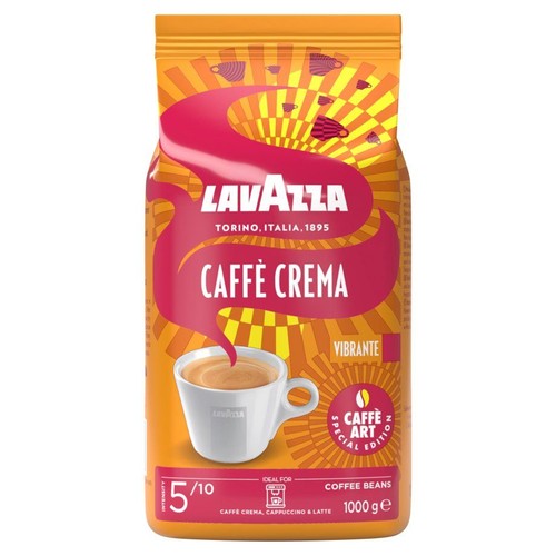 Opakowanie kawy ziarnistej Lavazza Caffè Crema Vibrante, 1000g. Edycja specjalna Caffè Art.
