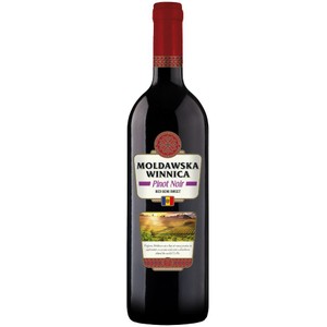 Wino mołdawskie czerwone półsłodkie Pinot Noir alk. 12,5% obj.   Moldawska Winnica 750 ml