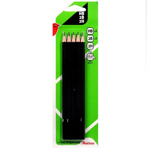 Ołówek grafitowy bezdrzewny Auchan 4 sztuki
