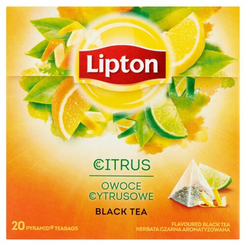 Herbata czarna aromatyzowana owoce cytrusowe Lipton 20 torebek