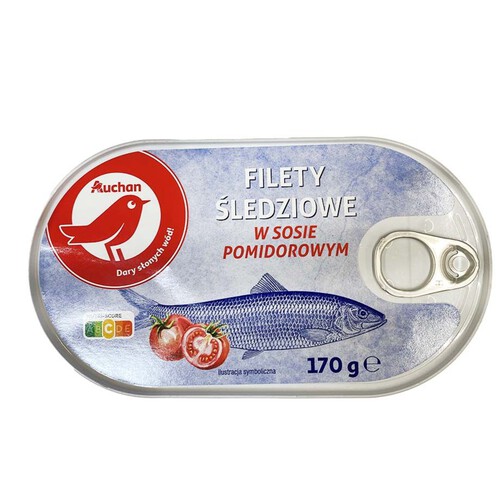 Filety śledziowe w sosie pomidorowym Auchan 170 g