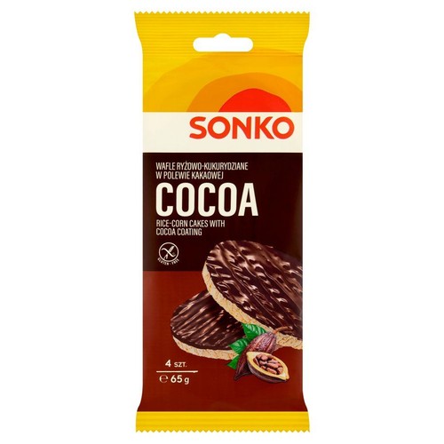 Wafle ryżowo-kukurydziane w polewie kakaowej Sonko 65 g