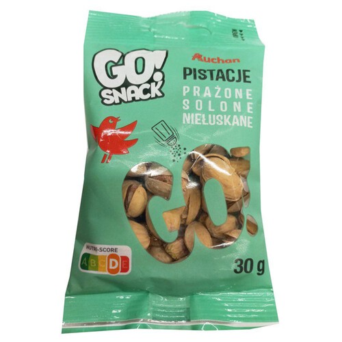 Go Snack pistacje prażone solone niełuskane Auchan 30 g