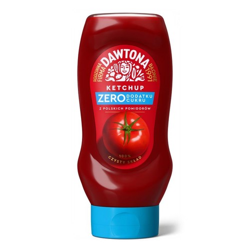 Ketchup Zero dodatku cukru Dawtona 432 g