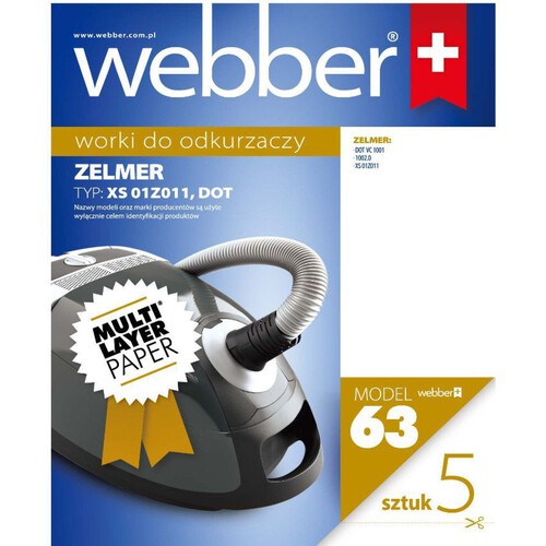 Worki do odkurzacza Webber ZELMER XS,DOT Webber 5 sztuk