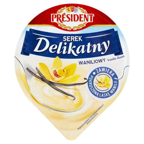 Serek waniliowy z dodatkiem pokruszonej laski wanilii President 400 g