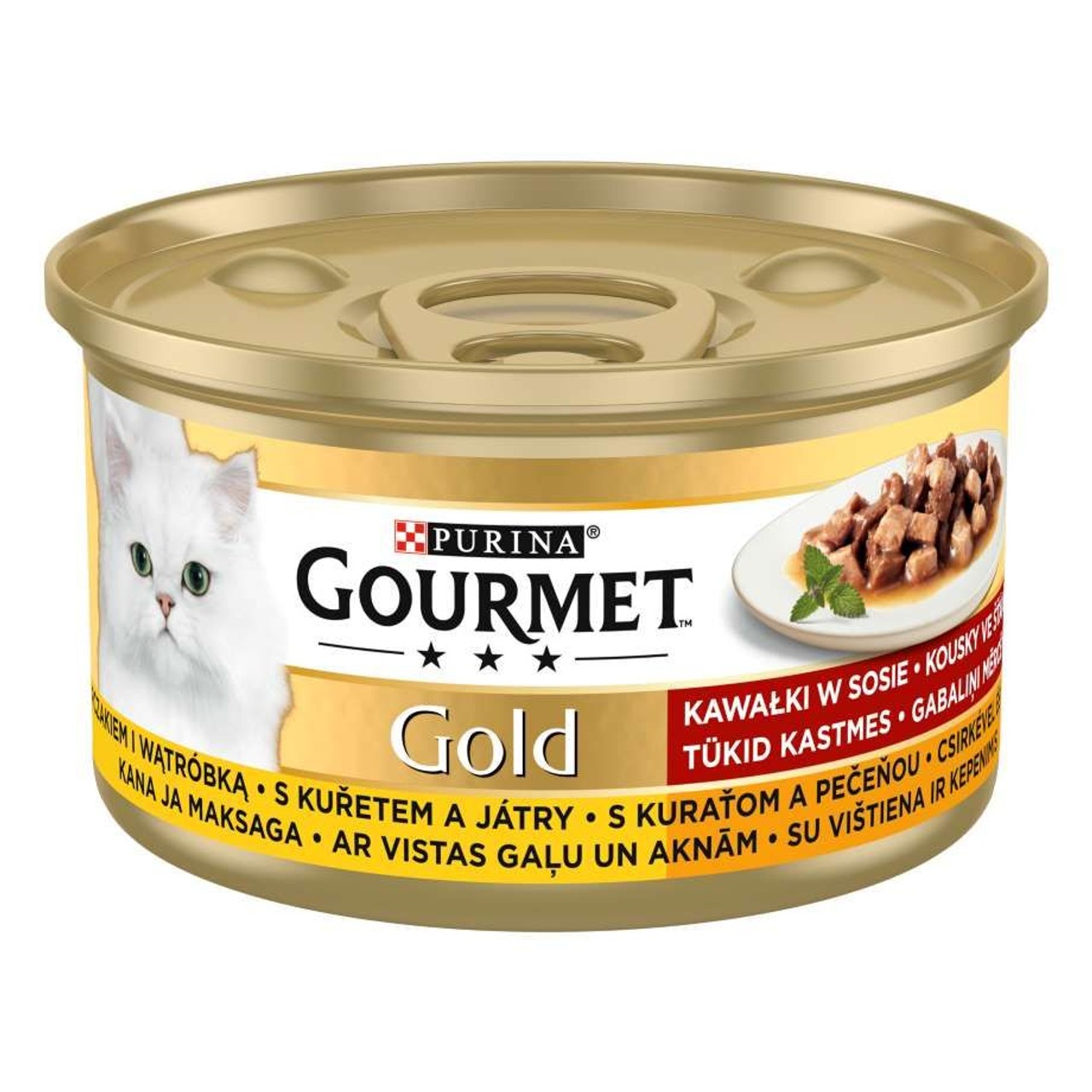 Karma dla kotów kurczak i wątróbka w sosie Gourmet 85 g
