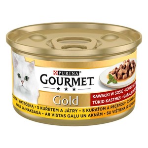Karma dla kotów kurczak i wątróbka w sosie Gourmet 85 g