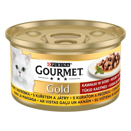 Karma dla kotów kurczak i wątróbka w sosie Gourmet 85 g