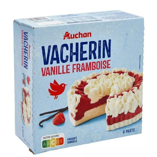 Tort lodowy waniliowy z sorbetem malinowym Auchan 475 g