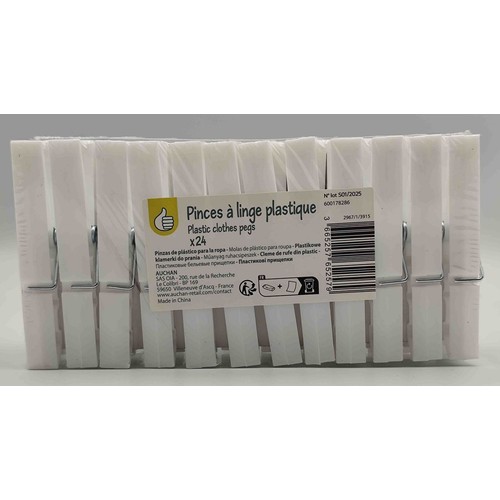 Zestaw plastikowych spinaczy do ubrań Essentials Actuel 24 sztuki