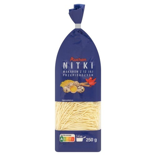 Makaron z 12 jaj przepiórczych  nitki Auchan 250 g