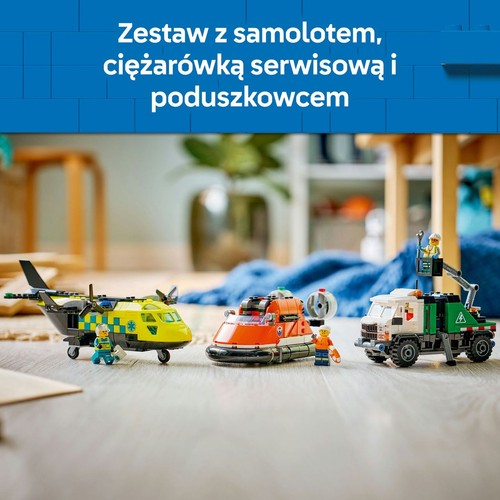 City Zestaw z samolotem, ciężarówką serwisową i poduszkowcem 60505 LEGO 1 sztuka