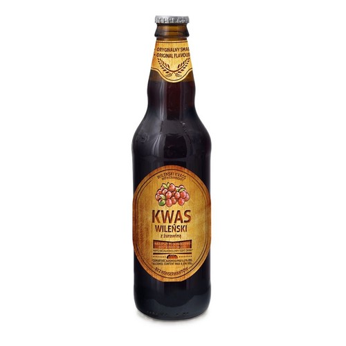 Kwas chlebowy Wileński z żurawiną alk.0,5% obj. PolBioEco 500 ml