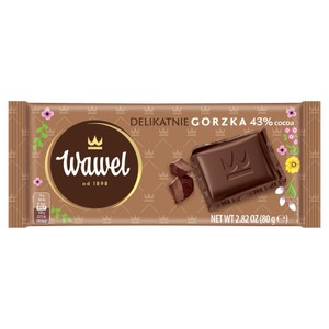 Czekolada delikatnie gorzka 43% kakao Wawel 80 g