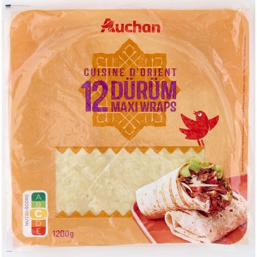 Wrapy z z pszenicy durum 12 sztuk Auchan 1200 g