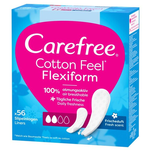 Cotton Feel Flexiform Wkładki higieniczne świeży zapach Carefree 56 sztuk