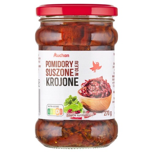 Pomidory suszone w oleju krojone Auchan 150 g