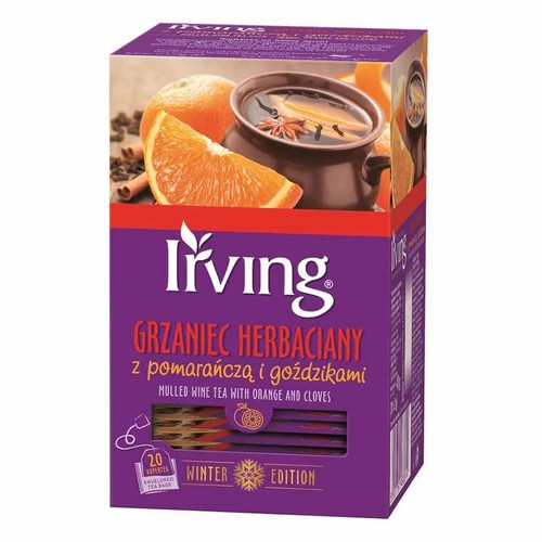 Grzaniec herbaciany o smaku pomarańczy z goźdźikiem Irving 40 g
