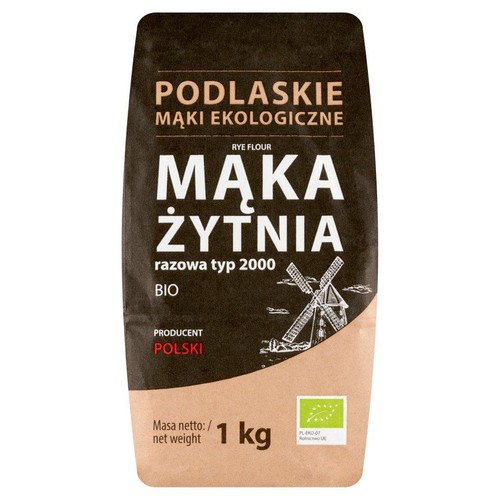 BIO Mąka żytnia. razowa  Podlaskie mąki ekologiczne 1 kg