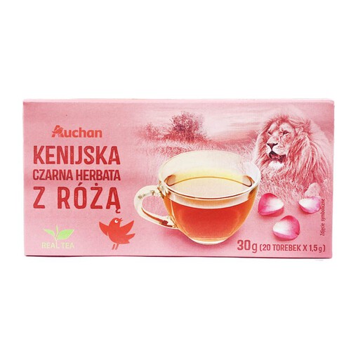 Herbata czarna z różą Auchan 20 torebek