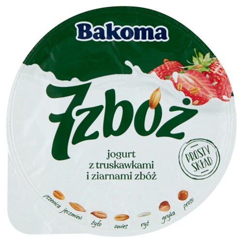 Jogurt 7 zbóż z truskawkami Bakoma 150 g