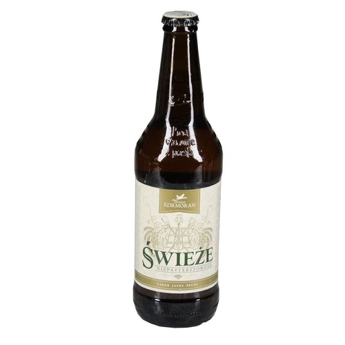 Piwo jasne lager Świeże alk. 6,2% ojb. Kormoran 500 ml