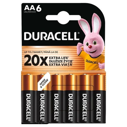 Baterie alkaiczne Basic AA Duracell 6 sztuk