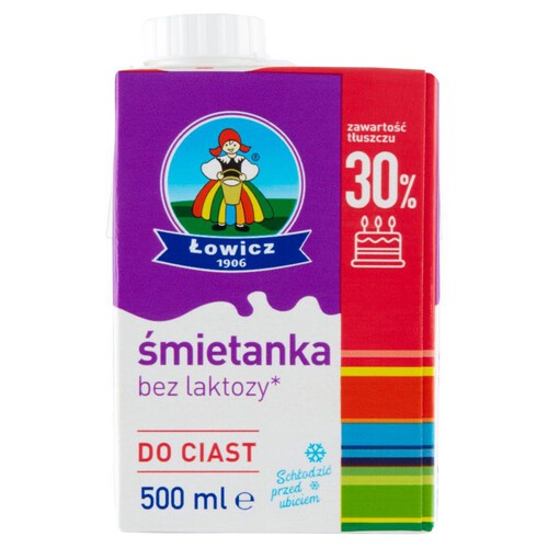 Śmietanka UHT 30% bez laktozy Łowicz 500 ml