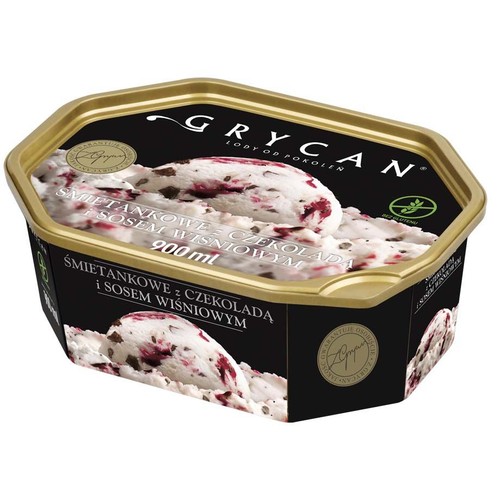 Lody śmietankowe z czekoladą i sosem wiśniowym Grycan 900 ml