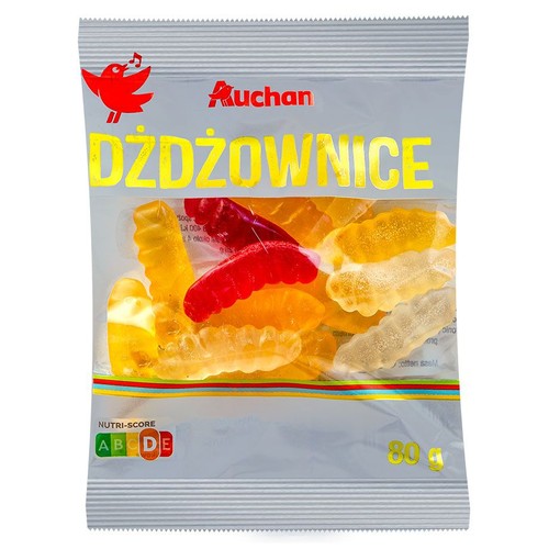 Żelki Dżdżownice    Auchan 80 g