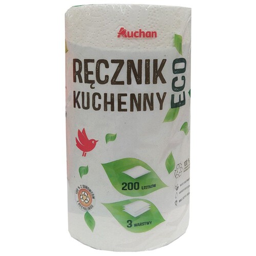 ECO Ręcznik papierowy 3 warstwowy Auchan 1 rolka