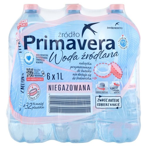 Woda niegazowana żródlana Primavera 6 x 1 l