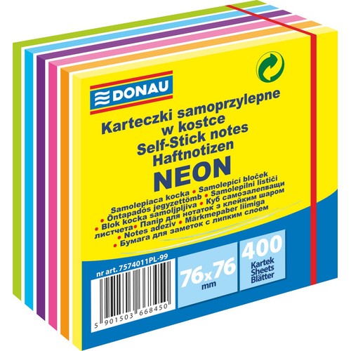 Kostka samoprzylepna 76x76mm mix kolorów Donau 1 sztuka
