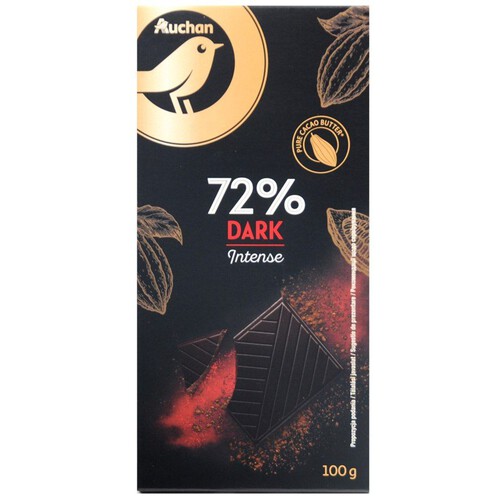 Czekolada gorzka 72% kakao Auchan 100 g